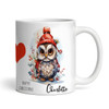 Cute Snowy Owl Happy Christmas Tea Coffee Cup Custom Gift Personalized Mug