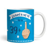 Funny 40th Birthday Gift Middle Finger 39+1 Joke Blue Photo Personalized Mug