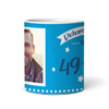 Funny 50th Birthday Gift Middle Finger 49+1 Joke Blue Photo Personalized Mug