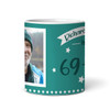 Funny 70th Birthday Gift Middle Finger 69+1 Joke Green Photo Personalized Mug