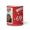 Funny 70th Birthday Gift Middle Finger 69+1 Joke Red Photo Personalized Mug