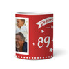 Funny 90th Birthday Gift Middle Finger 89+1 Joke Red Photo Personalized Mug
