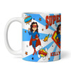 Gift For Mum Black Hair Female Superhero Tea Coffee Cup Personalized Mug