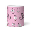 Pink Cup Of Tea Funny Faces Tea Coffee Cup Custom Gift Personalized Mug