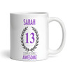 Present For Teenage Girl 13th Birthday Gift 13 Awesome Purple Personalized Mug