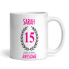 Present For Teenage Girl 15th Birthday Gift 15 Awesome Pink Personalized Mug