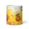 Pretty Yellow Sunflowers & Bees Name Tea Coffee Cup Custom Gift Personalized Mug