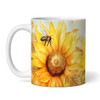 Pretty Yellow Sunflowers & Bees Name Tea Coffee Cup Custom Gift Personalized Mug