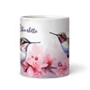 Stunning Pink Floral Hummingbirds Name Tea Coffee Cup Gift Personalized Mug