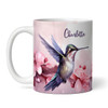 Stunning Pink Floral Hummingbirds Name Tea Coffee Cup Gift Personalized Mug