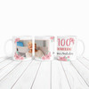100th Birthday Gift For Her Pink Flower Photo Tea Coffee Cup Personalized Mug
