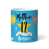 17 Years Photo Blue 17th Birthday Gift For Teenage Boy Awesome Personalized Mug