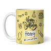18th Birthday Gift Circle Photo Yellow Tea Coffee Cup Personalized Mug