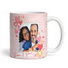 Pink Hearts Romantic Gift For Her Photo Frame Valentine's Day Personalized Mug