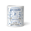 21st Birthday Gift Aged To Perfection Blue Photo Tea Coffee Personalized Mug