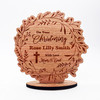 Engraved Wood On Your Christening Floral Wreath Keepsake Personalized Gift