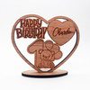 Wood Kids Teddy Bear 1st Happy Birthday Heart Keepsake Personalized Gift