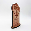 Engraved Wood Christening Decorative Cross & Heart Keepsake Personalized Gift