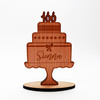 Wood 100th Birthday Cake Milestone Age Candles Keepsake Personalized Gift