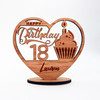 Engraved Wood 18th Birthday Cupcake Milestone Age Keepsake Personalized Gift