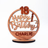 Wood 18th Happy Birthday Candle Milestone Age Keepsake Personalized Gift