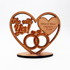 Engraved Wood Engagement Rings She Said Yes Heart Keepsake Personalized Gift