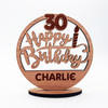 Wood 30th Happy Birthday Candle Milestone Age Keepsake Personalized Gift