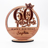 Engraved Wood 60 & Fabulous Milestone Age Birthday Keepsake Personalized Gift