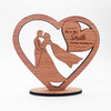 Wood Heart Wedding Day Couple Congratulations Keepsake Personalized Gift