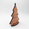 Engraved Wood Merry Christmas Tree Stars Festive Keepsake Personalized Gift