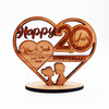 Wood Happy 20 Years Wedding Anniversary Couple Heart Keepsake Personalized Gift