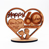 Wood Happy 60 Years Wedding Anniversary Couple Heart Keepsake Personalized Gift