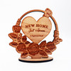 Engraved Wood New Home Rose Floral Butterfly Wreath Keepsake Personalized Gift