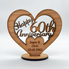Happy 60th Wedding Anniversary Freeestanding Heart Keepsake Personalized Gift
