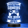 Video Gaming Legendary Gamers Birthday April Personalized Gift RGB Lamp Night Light