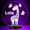 Cute Giraffe Butterflies Kids Animal Personalized Gift MultiColor Lamp Night Light