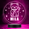 Japanese Lucky Cat Stars Round Personalized Gift Color Changing Lamp Night Light