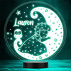 Cute Sleeping Baby On The Moon With Owl LED Lamp Personalized Gift Night Light