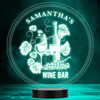 Wine Bar Bottle With Glass & Grapes Leaves Gift Color Changing Lamp Night Light
