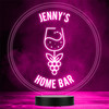 Wine Glass & Grapes Round Home Bar Man Cave Gift Color Changing Lamp Night Light
