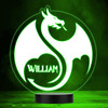 Dragon Silhouette In A Circle LED Lamp Personalized Gift Night Light