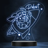 Dog Space Rocket Personalized Gift Color Changing LED Lamp Night Light