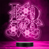LOVE Letters With Mehndi Flowers Personalized Gift Color Changing LED Lamp Night Light