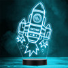 Outer Space Fan Rocket Stars Personalized Gift Any Color LED Lamp Night Light