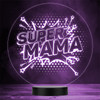 Super Mama Comic Style Stars Round Personalized Gift Any Color LED Lamp Night Light