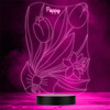 Flowers & Leaves In Bowtie Personalized Gift Color Changing LED Lamp Night Light