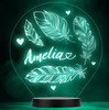 Feathers Heart Name Girl Personalized Gift Color Changing LED Lamp Night Light
