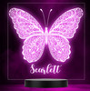 Girls Butterfly Square Name Personalized Gift Color Changing LED Lamp Night Light