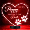 Paws Forever In Our Memorial Pet Loss Personalized Gift Color Lamp Night Light