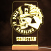 King Of Gambling Poker Hand Skull Smoking Cigar Personalized Gift Lamp Night Light